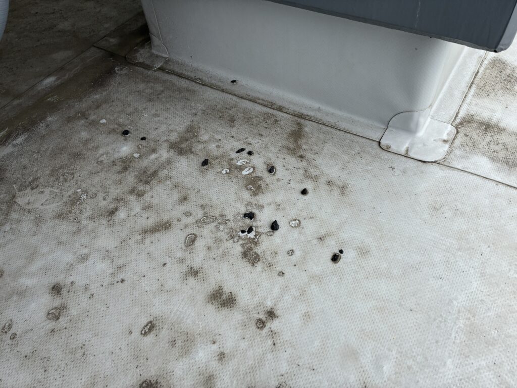 地面に落ちている剥がされたパテ